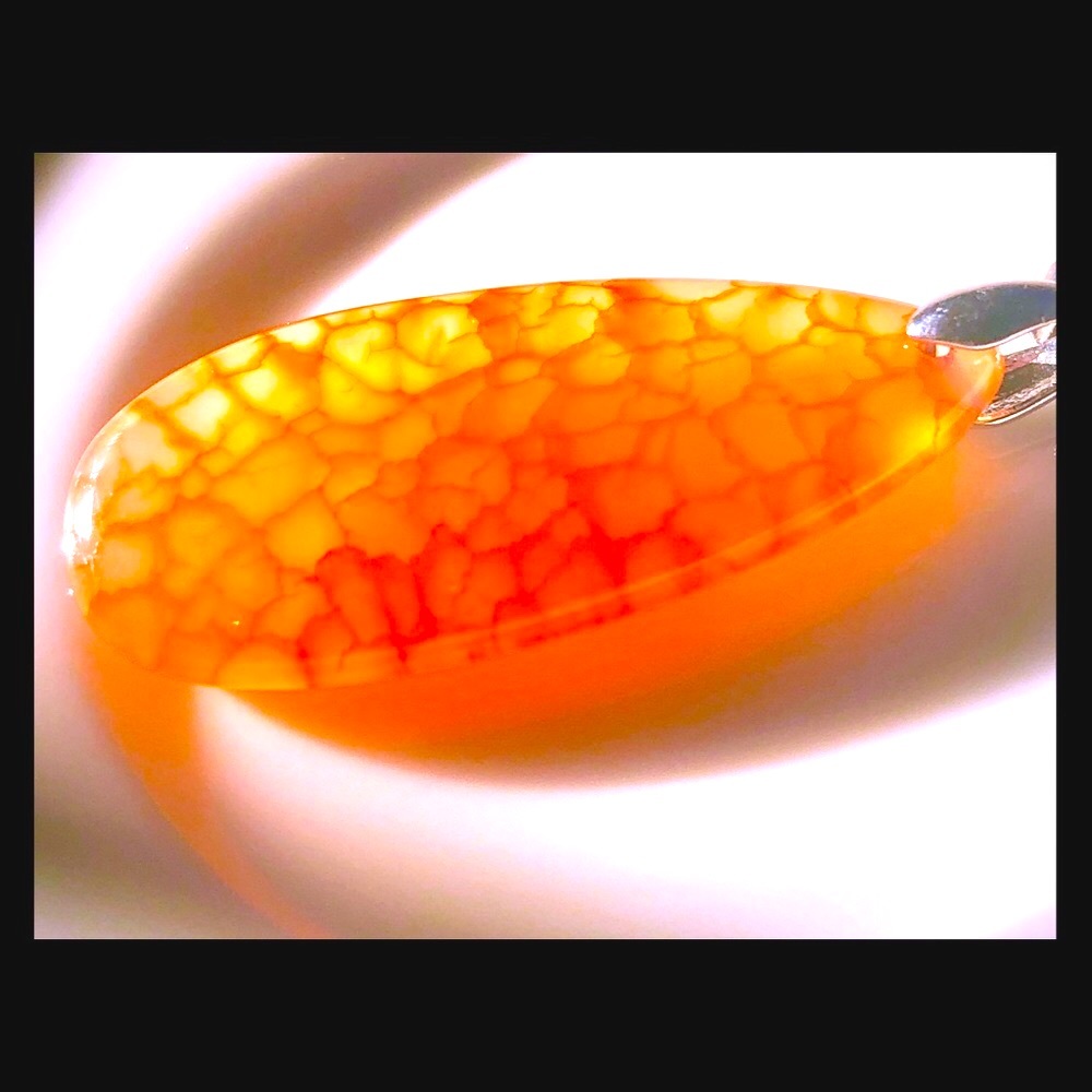 Dragon Vein Agate Pendant with S.S. Bail